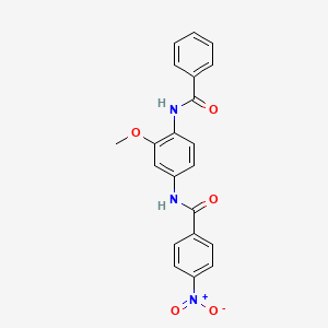 molecular formula C21H17N3O5 B4084621 N-[4-(benzoylamino)-3-methoxyphenyl]-4-nitrobenzamide 