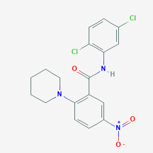 molecular formula C18H17Cl2N3O3 B4084629 N-(2,5-dichlorophenyl)-5-nitro-2-(1-piperidinyl)benzamide 