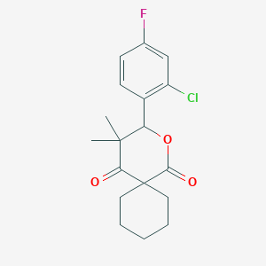 molecular formula C18H20ClFO3 B4084636 3-(2-chloro-4-fluorophenyl)-4,4-dimethyl-2-oxaspiro[5.5]undecane-1,5-dione 