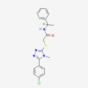 molecular formula C19H19ClN4OS B4084644 2-{[5-(4-chlorophenyl)-4-methyl-4H-1,2,4-triazol-3-yl]thio}-N-(1-phenylethyl)acetamide 