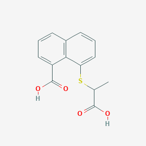 molecular formula C14H12O4S B4084652 8-[(1-carboxyethyl)thio]-1-naphthoic acid 