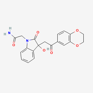 2-{3-[2-(2,3-dihydro-1,4-benzodioxin-6-yl)-2-oxoethyl]-3-hydroxy-2-oxo-2,3-dihydro-1H-indol-1-yl}acetamide