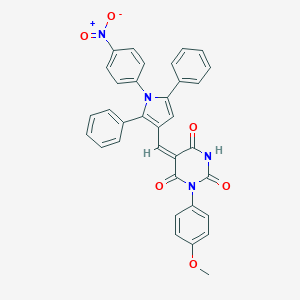 5-[(1-{4-nitrophenyl}-2,5-diphenyl-1H-pyrrol-3-yl)methylene]-1-(4-methoxyphenyl)-2,4,6(1H,3H,5H)-pyrimidinetrione