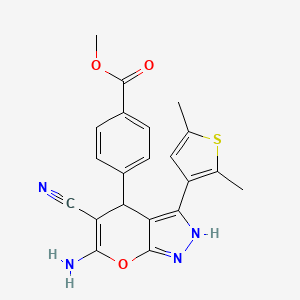 molecular formula C21H18N4O3S B4084680 methyl 4-[6-amino-5-cyano-3-(2,5-dimethyl-3-thienyl)-1,4-dihydropyrano[2,3-c]pyrazol-4-yl]benzoate 