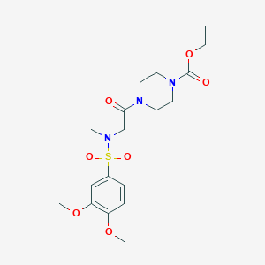 molecular formula C18H27N3O7S B4084688 ethyl 4-{N-[(3,4-dimethoxyphenyl)sulfonyl]-N-methylglycyl}-1-piperazinecarboxylate 