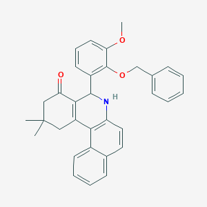 molecular formula C33H31NO3 B408472 5-[2-(benzyloxy)-3-methoxyphenyl]-2,2-dimethyl-2,3,5,6-tetrahydrobenzo[a]phenanthridin-4(1H)-one 