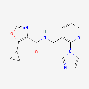 molecular formula C16H15N5O2 B4084727 5-cyclopropyl-N-{[2-(1H-imidazol-1-yl)-3-pyridinyl]methyl}-1,3-oxazole-4-carboxamide 