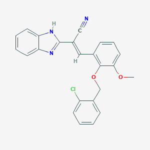 molecular formula C24H18ClN3O2 B408474 2-(1H-benzimidazol-2-yl)-3-{2-[(2-chlorobenzyl)oxy]-3-methoxyphenyl}acrylonitrile 