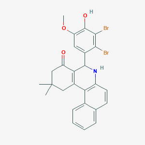 molecular formula C26H23Br2NO3 B408476 5-(2,3-dibromo-4-hydroxy-5-methoxyphenyl)-2,2-dimethyl-2,3,5,6-tetrahydrobenzo[a]phenanthridin-4(1H)-one 