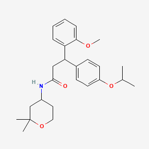molecular formula C26H35NO4 B4084802 N-(2,2-dimethyltetrahydro-2H-pyran-4-yl)-3-(4-isopropoxyphenyl)-3-(2-methoxyphenyl)propanamide 