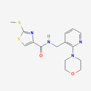 molecular formula C15H18N4O2S2 B4084813 2-(methylthio)-N-{[2-(4-morpholinyl)-3-pyridinyl]methyl}-1,3-thiazole-4-carboxamide 