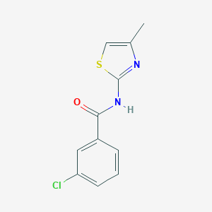 molecular formula C11H9ClN2OS B408482 3-chloro-N-(4-methyl-1,3-thiazol-2-yl)benzamide 