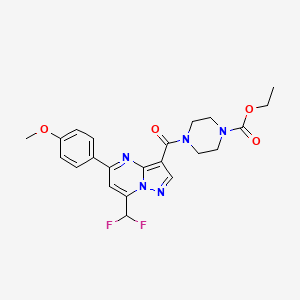 molecular formula C22H23F2N5O4 B4084834 ethyl 4-{[7-(difluoromethyl)-5-(4-methoxyphenyl)pyrazolo[1,5-a]pyrimidin-3-yl]carbonyl}-1-piperazinecarboxylate 