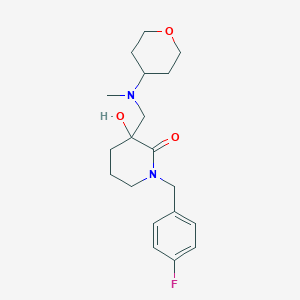 molecular formula C19H27FN2O3 B4084835 1-(4-fluorobenzyl)-3-hydroxy-3-{[methyl(tetrahydro-2H-pyran-4-yl)amino]methyl}-2-piperidinone 