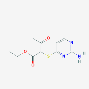 molecular formula C11H15N3O3S B4084846 ethyl 2-[(2-amino-6-methyl-4-pyrimidinyl)thio]-3-oxobutanoate 