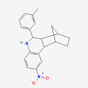 molecular formula C21H22N2O2 B4084897 10-(3-methylphenyl)-5-nitro-9-azatetracyclo[10.2.1.0~2,11~.0~3,8~]pentadeca-3,5,7-triene 