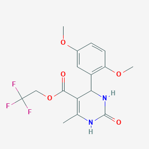 molecular formula C16H17F3N2O5 B408490 2,2,2-Trifluoroethyl 4-(2,5-dimethoxyphenyl)-6-methyl-2-oxo-1,2,3,4-tetrahydro-5-pyrimidinecarboxylate 