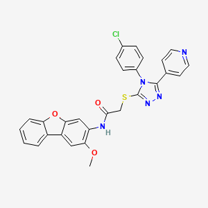 2-{[4-(4-chlorophenyl)-5-(4-pyridinyl)-4H-1,2,4-triazol-3-yl]thio}-N-(2-methoxydibenzo[b,d]furan-3-yl)acetamide