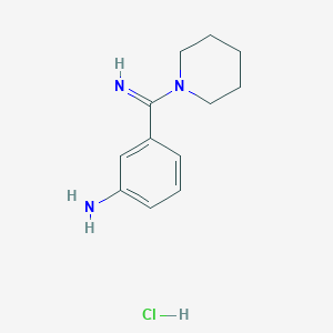 molecular formula C12H18ClN3 B4084942 {3-[imino(1-piperidinyl)methyl]phenyl}amine hydrochloride 