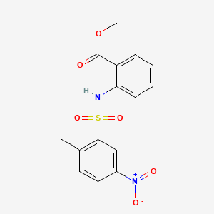 molecular formula C15H14N2O6S B4084948 methyl 2-{[(2-methyl-5-nitrophenyl)sulfonyl]amino}benzoate 
