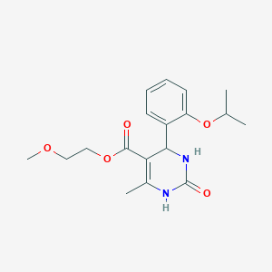 molecular formula C18H24N2O5 B408495 2-Methoxyethyl 4-(2-isopropoxyphenyl)-6-methyl-2-oxo-1,2,3,4-tetrahydro-5-pyrimidinecarboxylate 