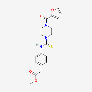 molecular formula C19H21N3O4S B4084950 methyl [4-({[4-(2-furoyl)-1-piperazinyl]carbonothioyl}amino)phenyl]acetate 
