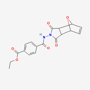 ethyl 4-{[(3,5-dioxo-10-oxa-4-azatricyclo[5.2.1.0~2,6~]dec-8-en-4-yl)amino]carbonyl}benzoate
