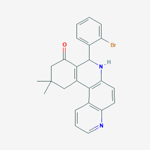 molecular formula C24H21BrN2O B4084997 8-(2-bromophenyl)-11,11-dimethyl-8,10,11,12-tetrahydrobenzo[a]-4,7-phenanthrolin-9(7H)-one 