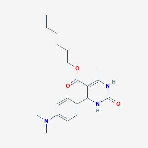 molecular formula C20H29N3O3 B408500 Hexyl 4-[4-(dimethylamino)phenyl]-6-methyl-2-oxo-1,2,3,4-tetrahydro-5-pyrimidinecarboxylate 