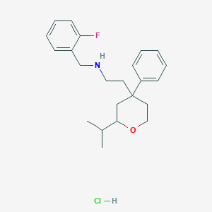 molecular formula C23H31ClFNO B4085010 N-(2-fluorobenzyl)-2-(2-isopropyl-4-phenyltetrahydro-2H-pyran-4-yl)ethanamine hydrochloride 