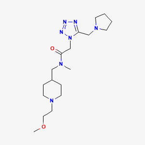 molecular formula C18H33N7O2 B4085019 N-{[1-(2-methoxyethyl)-4-piperidinyl]methyl}-N-methyl-2-[5-(1-pyrrolidinylmethyl)-1H-tetrazol-1-yl]acetamide 
