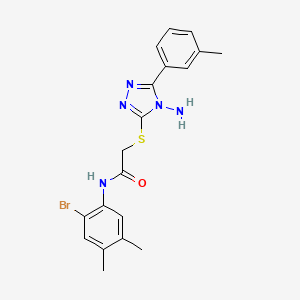 molecular formula C19H20BrN5OS B4085022 2-{[4-amino-5-(3-methylphenyl)-4H-1,2,4-triazol-3-yl]thio}-N-(2-bromo-4,5-dimethylphenyl)acetamide 