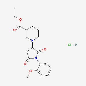 molecular formula C19H25ClN2O5 B4085029 ethyl 1-[1-(2-methoxyphenyl)-2,5-dioxo-3-pyrrolidinyl]-3-piperidinecarboxylate hydrochloride 