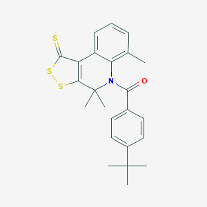 molecular formula C24H25NOS3 B408503 5-(4-tert-butylbenzoyl)-4,4,6-trimethyl-4,5-dihydro-1H-[1,2]dithiolo[3,4-c]quinoline-1-thione CAS No. 332073-87-7