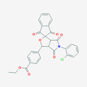 molecular formula C29H20ClNO7 B408504 ethyl 4-[5-(2-chlorophenyl)-1',3',4,6-tetraoxospiro[3a,6a-dihydro-1H-furo[3,4-c]pyrrole-3,2'-indene]-1-yl]benzoate CAS No. 485755-13-3