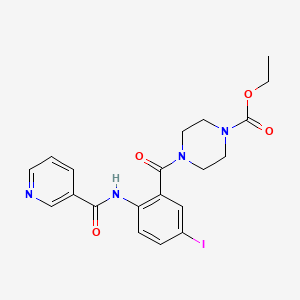 molecular formula C20H21IN4O4 B4085042 ethyl 4-{5-iodo-2-[(3-pyridinylcarbonyl)amino]benzoyl}-1-piperazinecarboxylate 