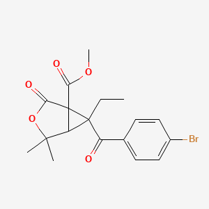 molecular formula C18H19BrO5 B4085054 methyl 6-(4-bromobenzoyl)-6-ethyl-4,4-dimethyl-2-oxo-3-oxabicyclo[3.1.0]hexane-1-carboxylate 