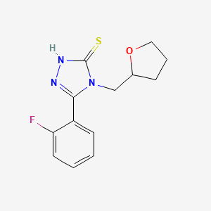 molecular formula C13H14FN3OS B4085078 5-(2-fluorophenyl)-4-(tetrahydro-2-furanylmethyl)-2,4-dihydro-3H-1,2,4-triazole-3-thione 