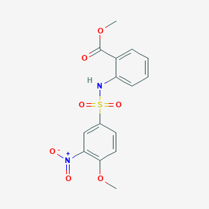 molecular formula C15H14N2O7S B4085084 methyl 2-{[(4-methoxy-3-nitrophenyl)sulfonyl]amino}benzoate 