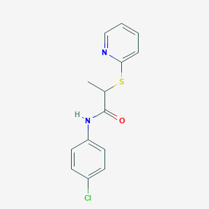 molecular formula C14H13ClN2OS B4085094 N-(4-chlorophenyl)-2-(2-pyridinylthio)propanamide 