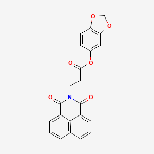 molecular formula C22H15NO6 B4085105 1,3-benzodioxol-5-yl 3-(1,3-dioxo-1H-benzo[de]isoquinolin-2(3H)-yl)propanoate 