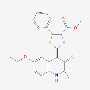 methyl (2Z)-2-(6-ethoxy-2,2-dimethyl-3-sulfanylidene-1H-quinolin-4-ylidene)-5-phenyl-1,3-dithiole-4-carboxylate