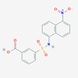 molecular formula C17H12N2O6S B4085120 3-{[(5-nitro-1-naphthyl)amino]sulfonyl}benzoic acid 