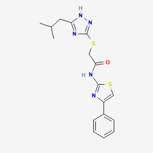 molecular formula C17H19N5OS2 B4085127 2-[(5-isobutyl-4H-1,2,4-triazol-3-yl)thio]-N-(4-phenyl-1,3-thiazol-2-yl)acetamide 