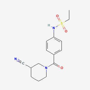 molecular formula C15H19N3O3S B4085135 N-{4-[(3-cyano-1-piperidinyl)carbonyl]phenyl}ethanesulfonamide 