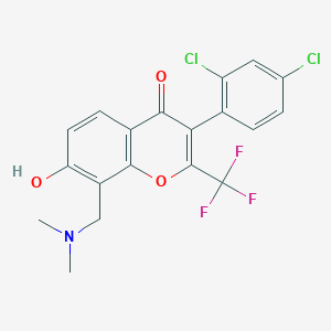 molecular formula C19H14Cl2F3NO3 B4085149 3-(2,4-dichlorophenyl)-8-[(dimethylamino)methyl]-7-hydroxy-2-(trifluoromethyl)-4H-chromen-4-one 