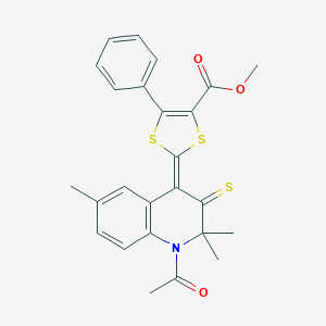 methyl (2Z)-2-(1-acetyl-2,2,6-trimethyl-3-sulfanylidenequinolin-4-ylidene)-5-phenyl-1,3-dithiole-4-carboxylate
