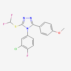 molecular formula C16H11ClF3N3OS B4085154 4-(3-chloro-4-fluorophenyl)-3-[(difluoromethyl)thio]-5-(4-methoxyphenyl)-4H-1,2,4-triazole 