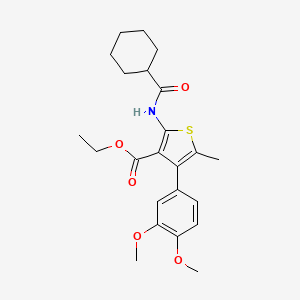 molecular formula C23H29NO5S B4085171 ethyl 2-[(cyclohexylcarbonyl)amino]-4-(3,4-dimethoxyphenyl)-5-methyl-3-thiophenecarboxylate 