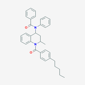 N-[2-methyl-1-(4-pentylbenzoyl)-3,4-dihydro-2H-quinolin-4-yl]-N-phenylbenzamide
